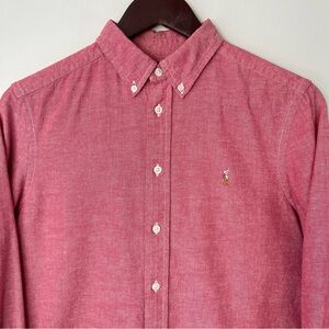 Polo Ralph Lauren Boys L14-16 Red Button-Down Shirt Oxford Flesh Pony Collegiate